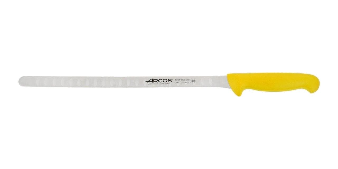Cuchillo jamonero 300 mm, mango amarillo
