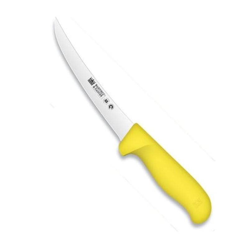 Cuchillo deshuesar curvo rígido 15 cm, mango amarillo