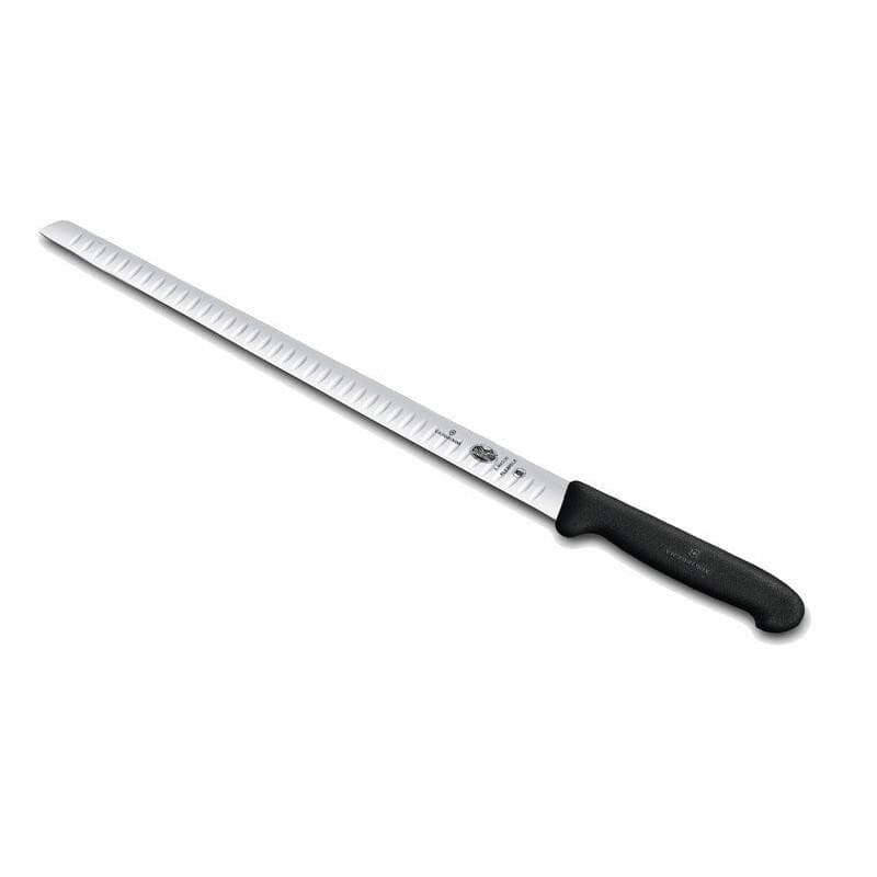 Cuchillo jamonero y salmonero Victorinox con alvéolos 30 cm, mango negro